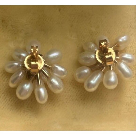 Vintage gold pearl earrings and pendant set timeless elegance - Picture 6 of 6